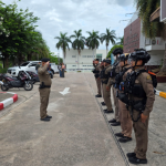 อบรมปล่อยแถวสายตรวจ ทบทวนยุทธวิธี ตรวจการแต่งกายเครื่องแบบ